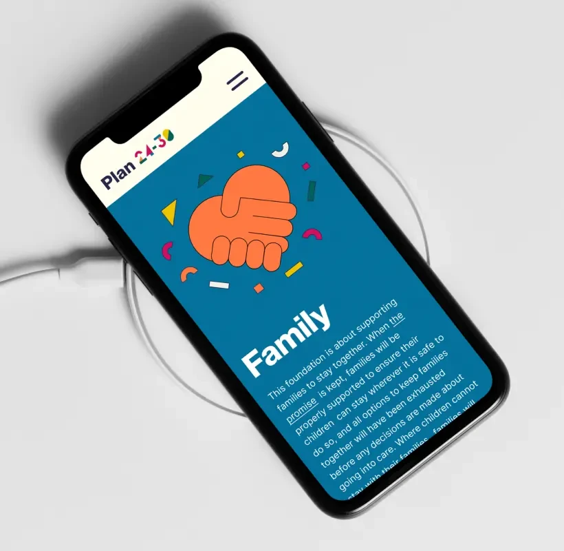 Website showcased on phone